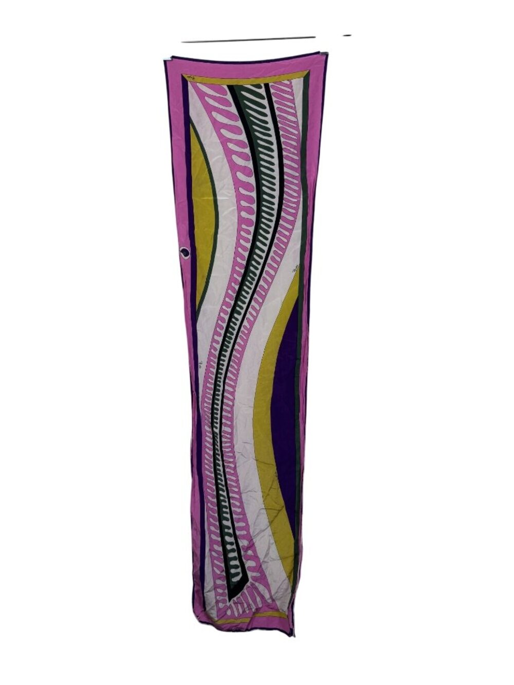 Vintage Emilio Pucci Long Silk Scarf Multicolor Abstract 11.5" x 46" Rectangle